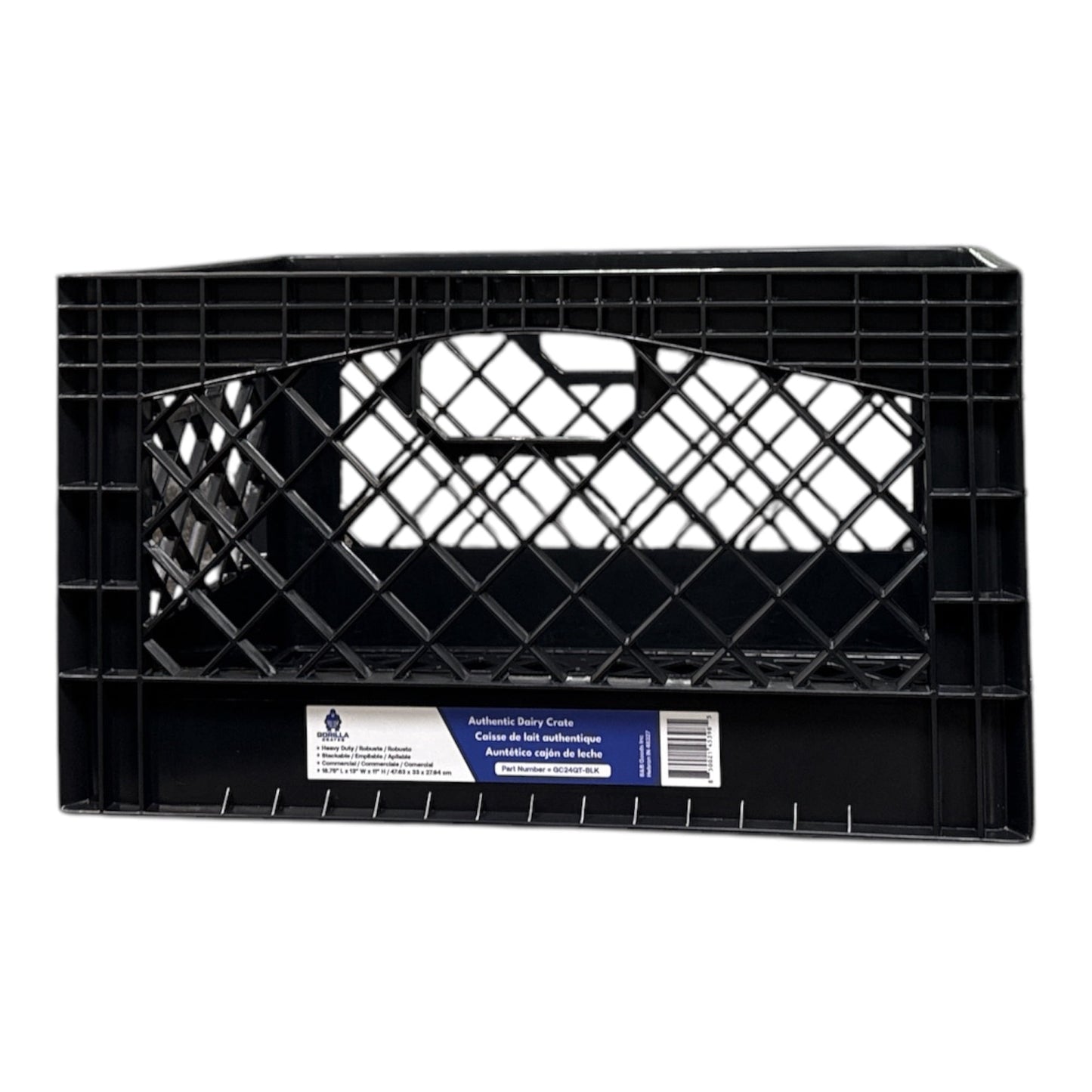 Gorilla Crate 24QT 3 Pack Milk Crate Black