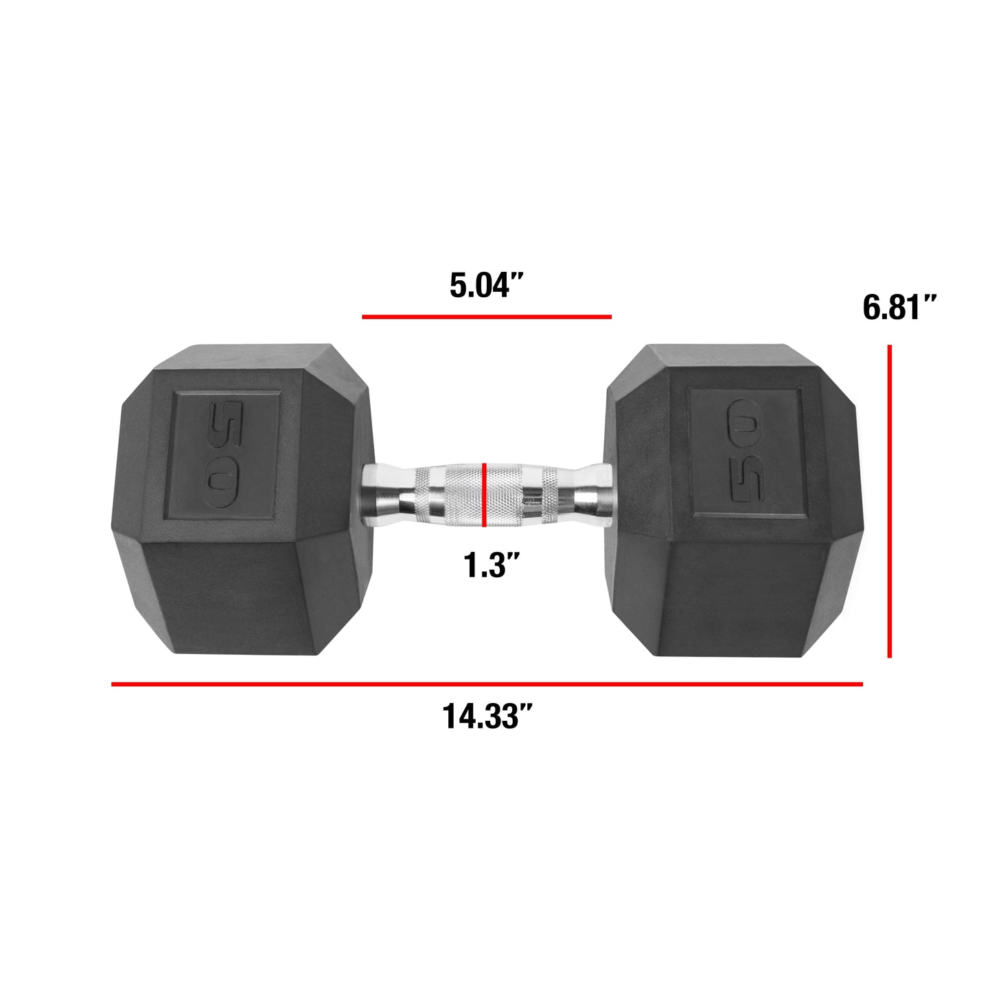 (2 pack) CAP Barbell, 50lb Coated Hex Dumbbell, Single