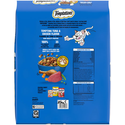 Temptations Adult Dry Cat Food Tempting Tuna & Chicken Flavor, 13.5 Lb Bag