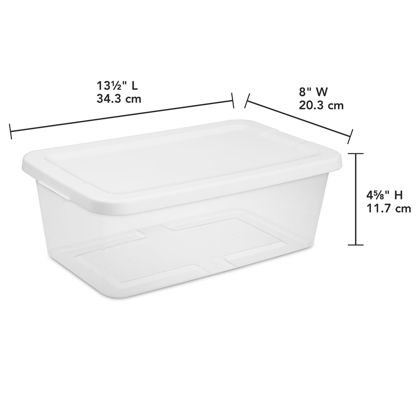 (2 pack) Sterilite Set of (10) 6 Quart Small Storage Bins, Clear Plastic Storage Containers with Snap-on Lids, White