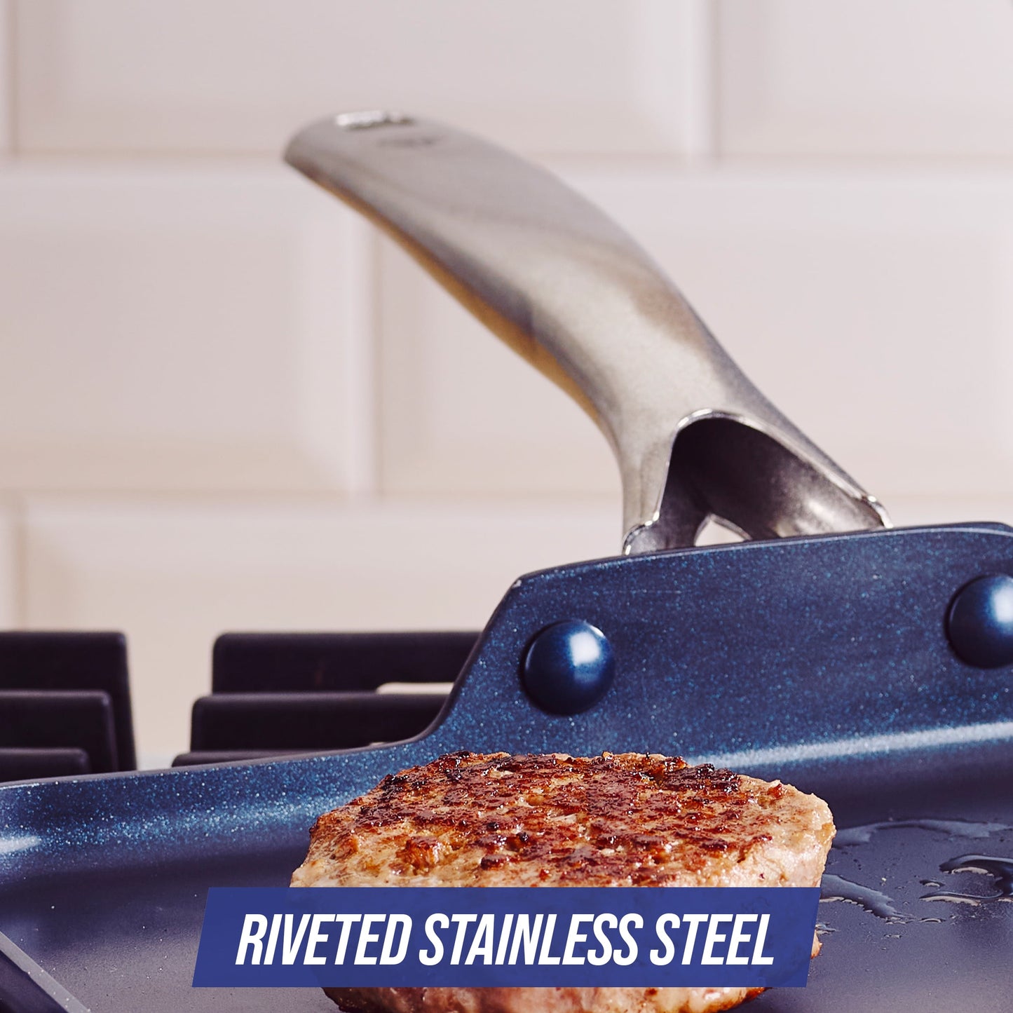 Blue Diamond 11″ Ceramic Nonstick Griddle – Toxin-Free, Dishwasher, Oven, and Metal Utensil Safe