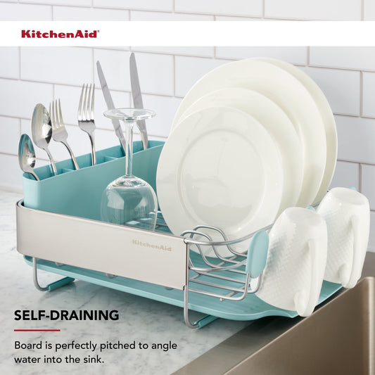 KitchenAid Stainless Steel Compact Dish Rack, Mineral Water