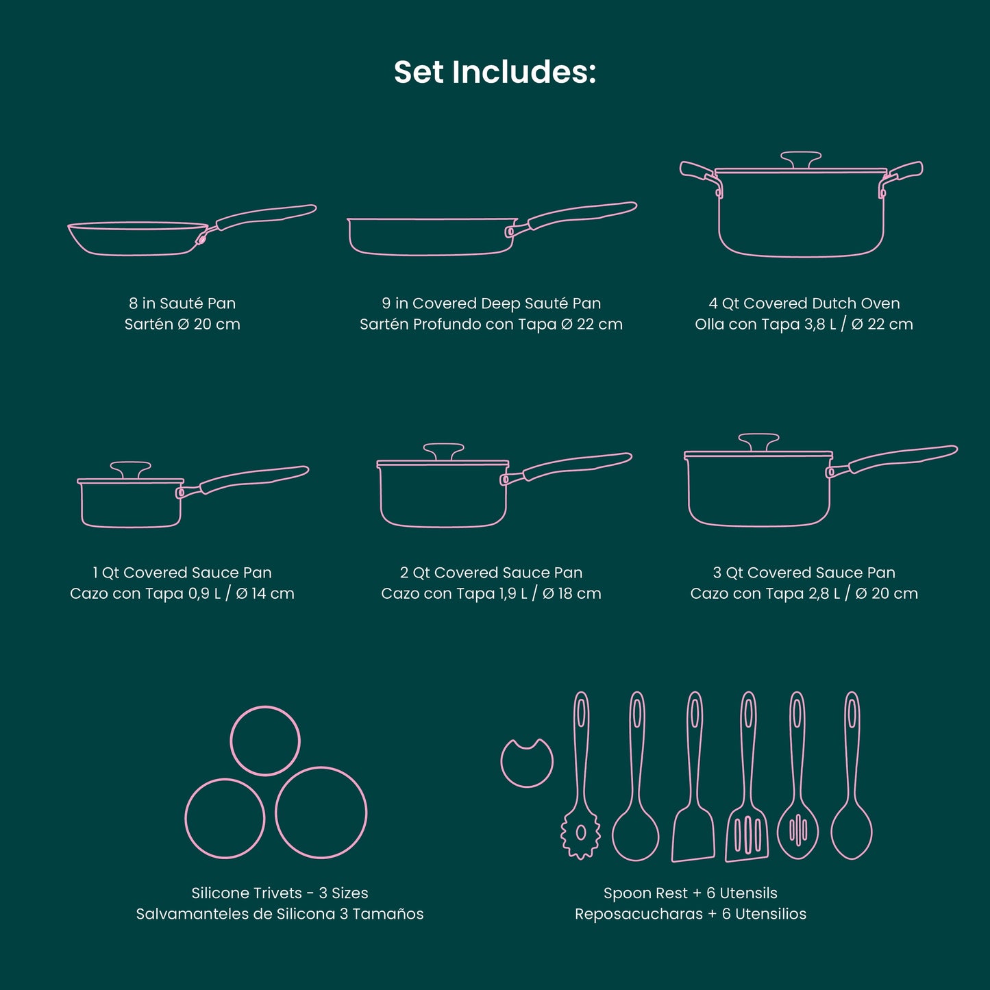 Tramontina Ceramaware 20-Piece Ceramic Nonstick Cookware Set , Green