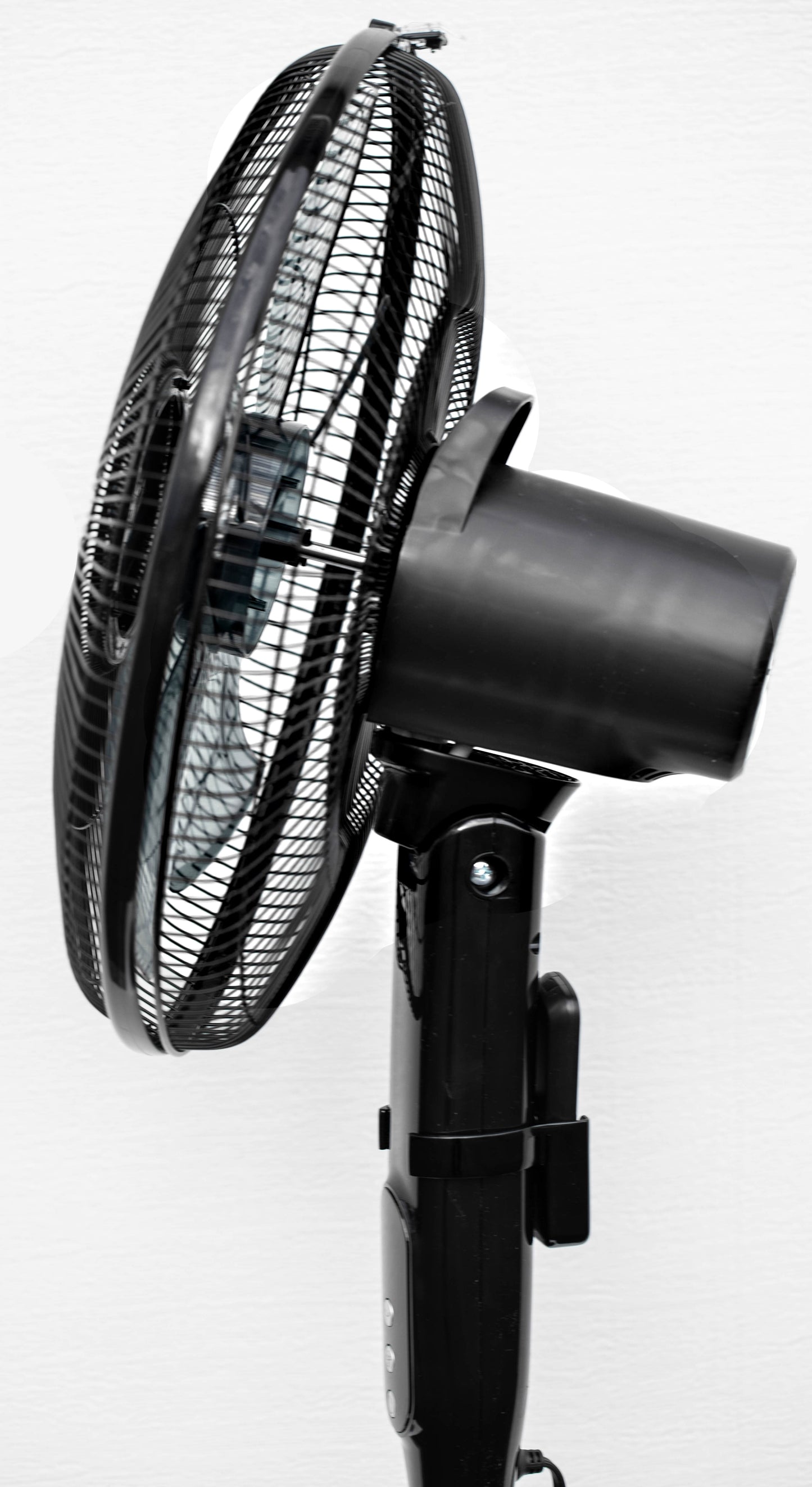 Pelonis 16" 12-Speed Adjustable Height Quiet Pedestal Fan with Digital Display & Remote Control, PSPF18AR40B, New, Black