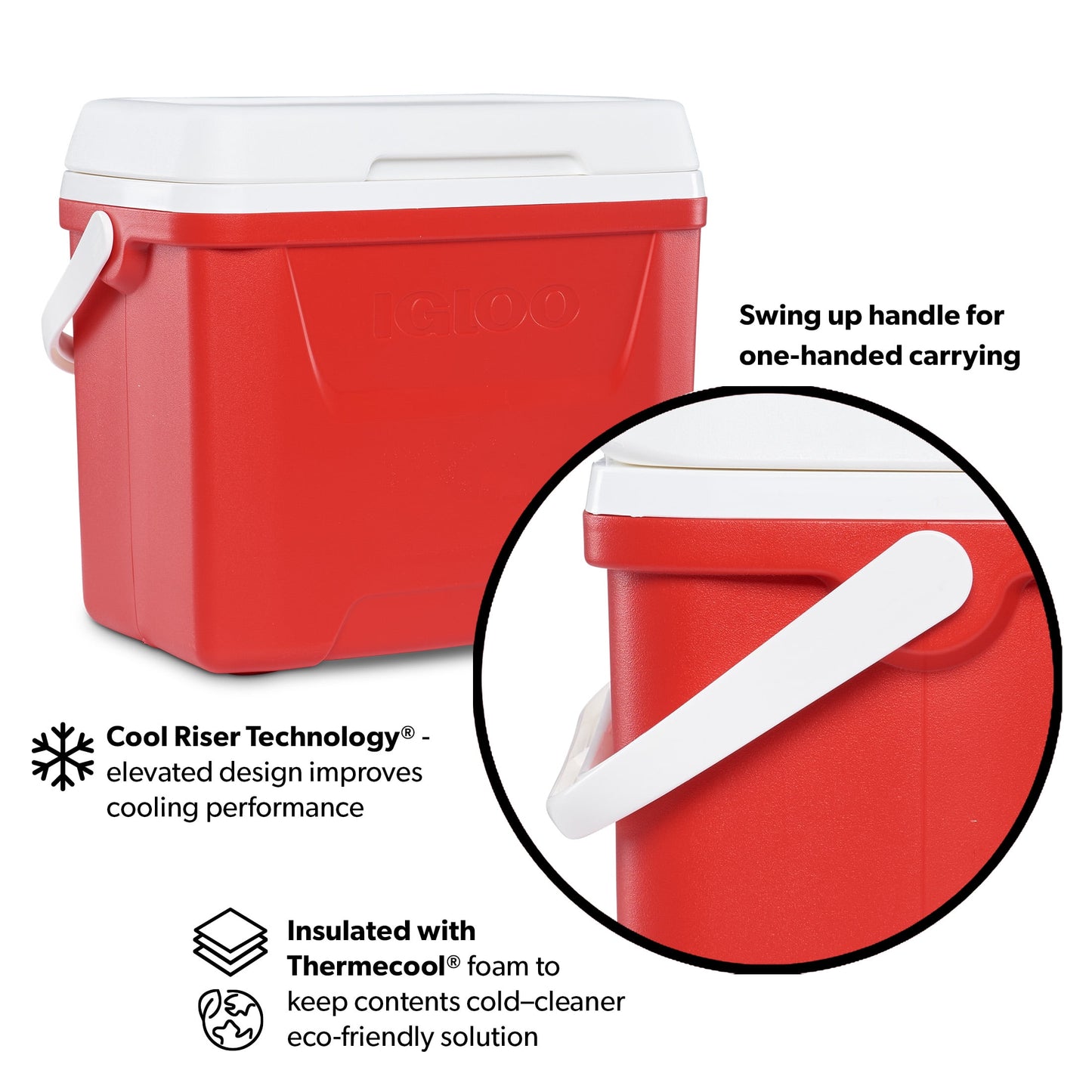 Igloo 28 QT Laguna Hard-Sided Ice Chest Cooler, Red