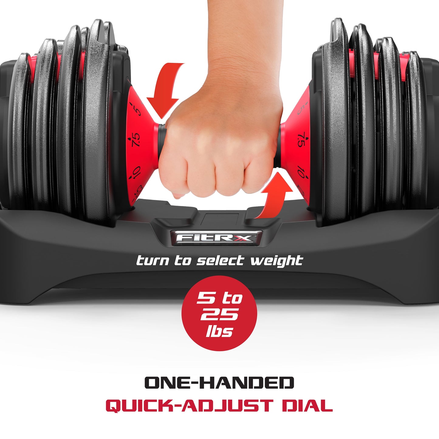 FitRx SmartBell, 9 in 1 Adjustable Dumbbell, 25 lb