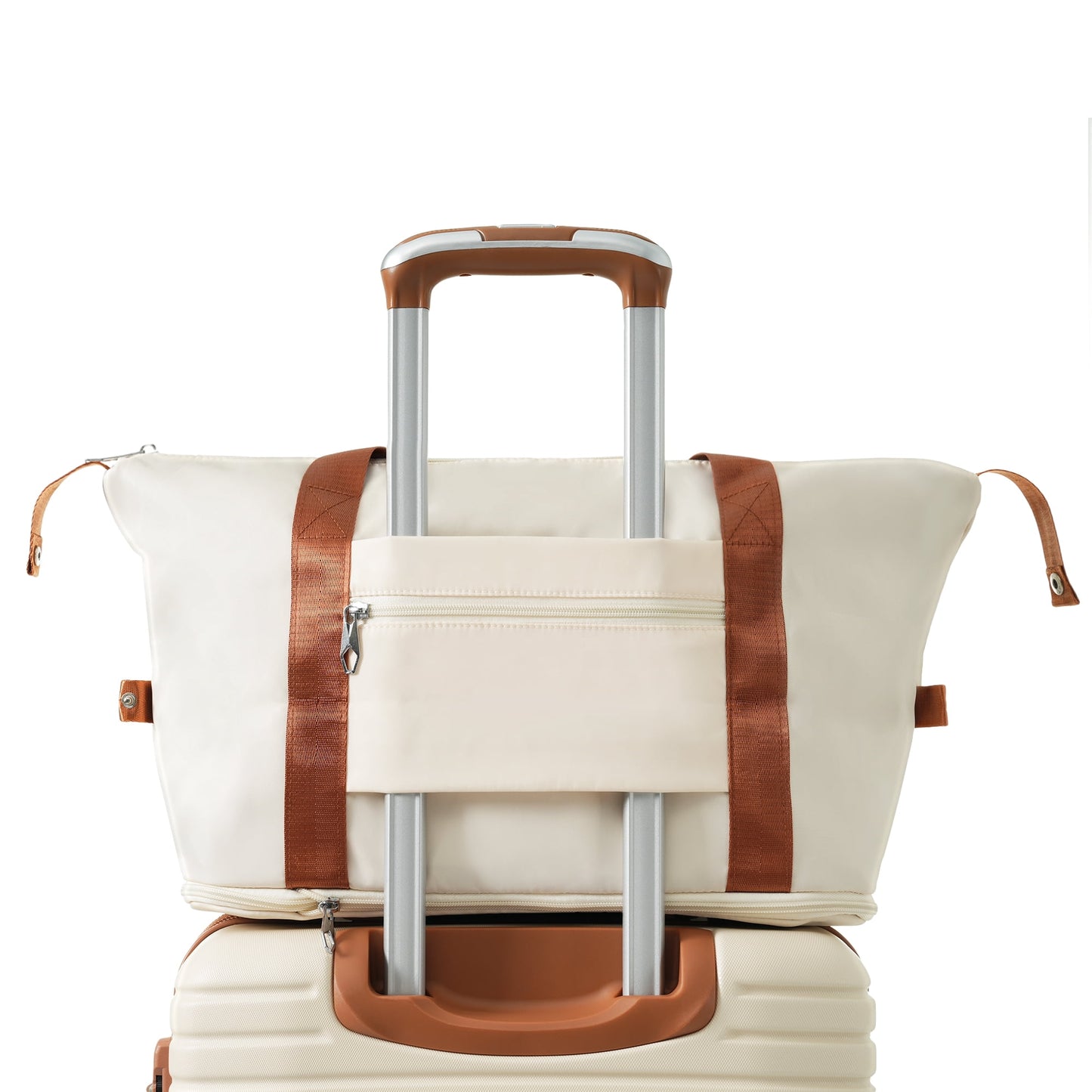 EUROCO 3 Piece Luggage Set, 20" Carry-on Suitcase with TSA Lock and Spinner Wheels, Lightweight Hardshell ABS Suitcase Set for Men Women,Cream