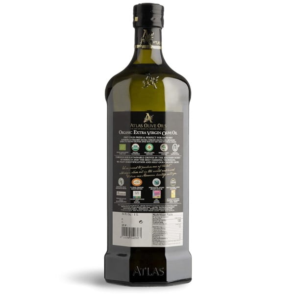 Atlas 1LT Organic Cold Press Extra Virgin Olive Oil Moroccan Polyphenol Rich 34 oz