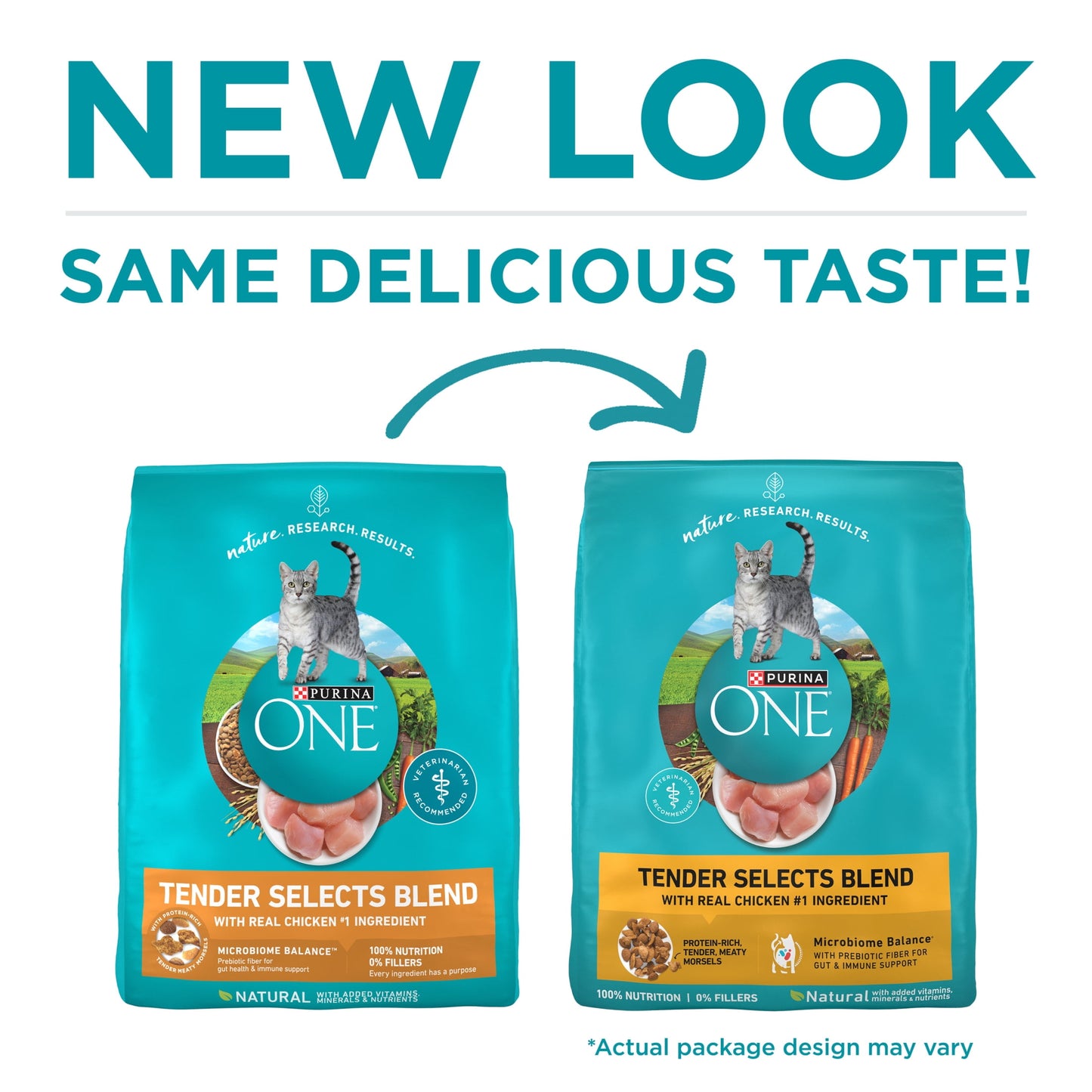 Purina ONE Tender Select Blends Dry Cat Food, Chicken, 22 lb Bag
