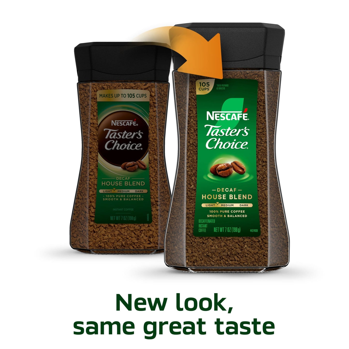 (2 pack) NESCAFÉ Taster's Choice Decaf House Blend, Medium Light Roast Instant Coffee, 7 oz, 1 Jar