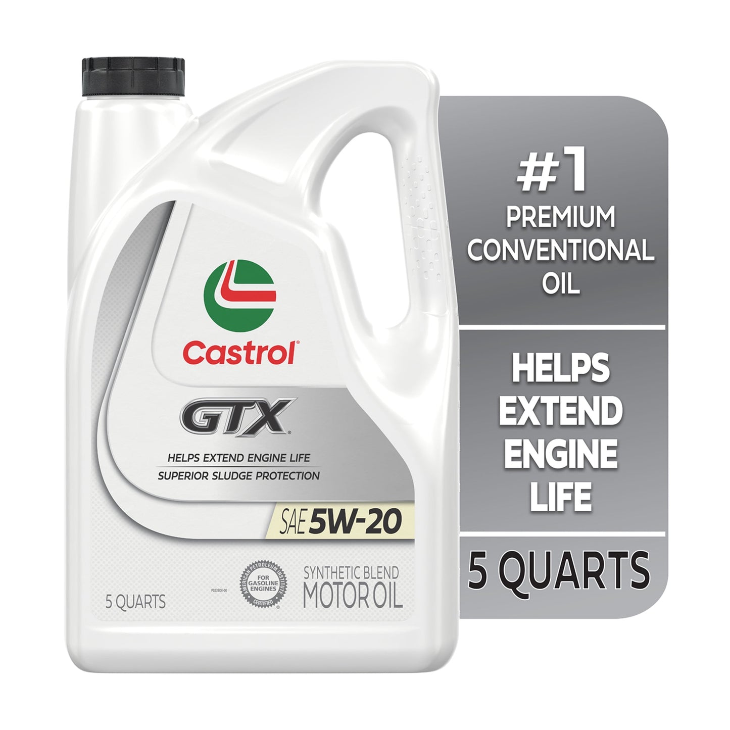 (2 pack) Castrol GTX 5W-20 Synthetic Blend Motor Oil, 5 Quarts
