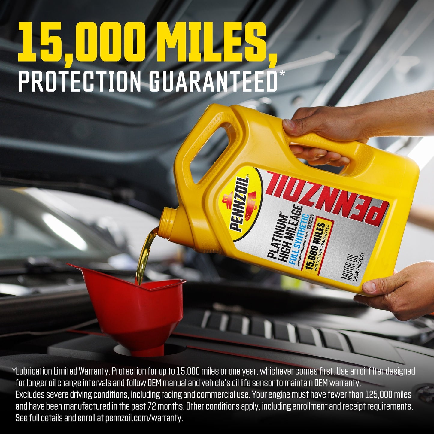 Pennzoil Platinum High Mileage Full Synthetic 5W-30 Motor Oil, 5 Quart
