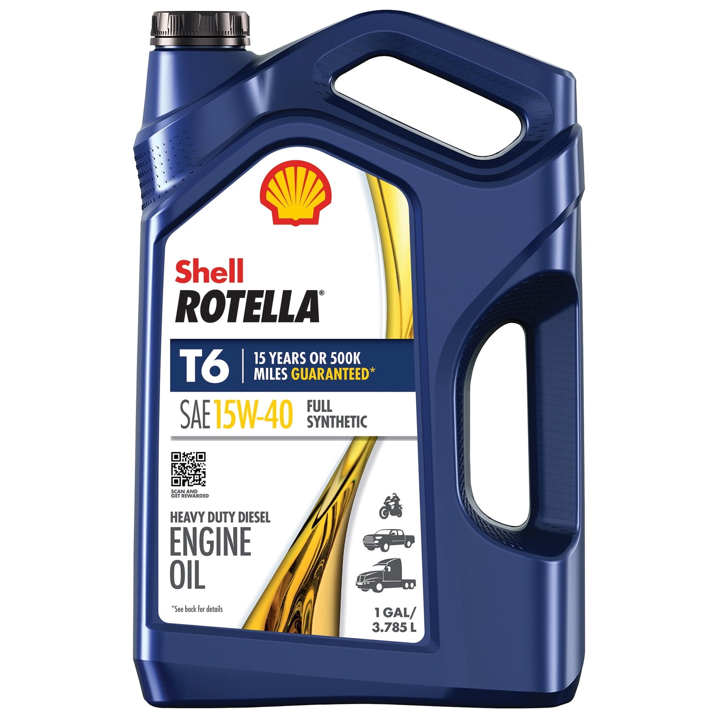 (2 pack) Shell Rotella T6 Full Synthetic 15W-40 Diesel Engine Oil, 1 Gallon