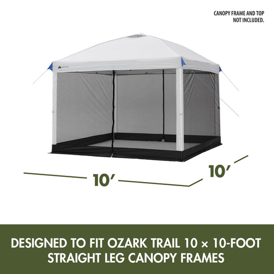 Ozark Trail Canopy Mesh Curtain Accessory with Zippered Walls for 10' x 10' Canopy