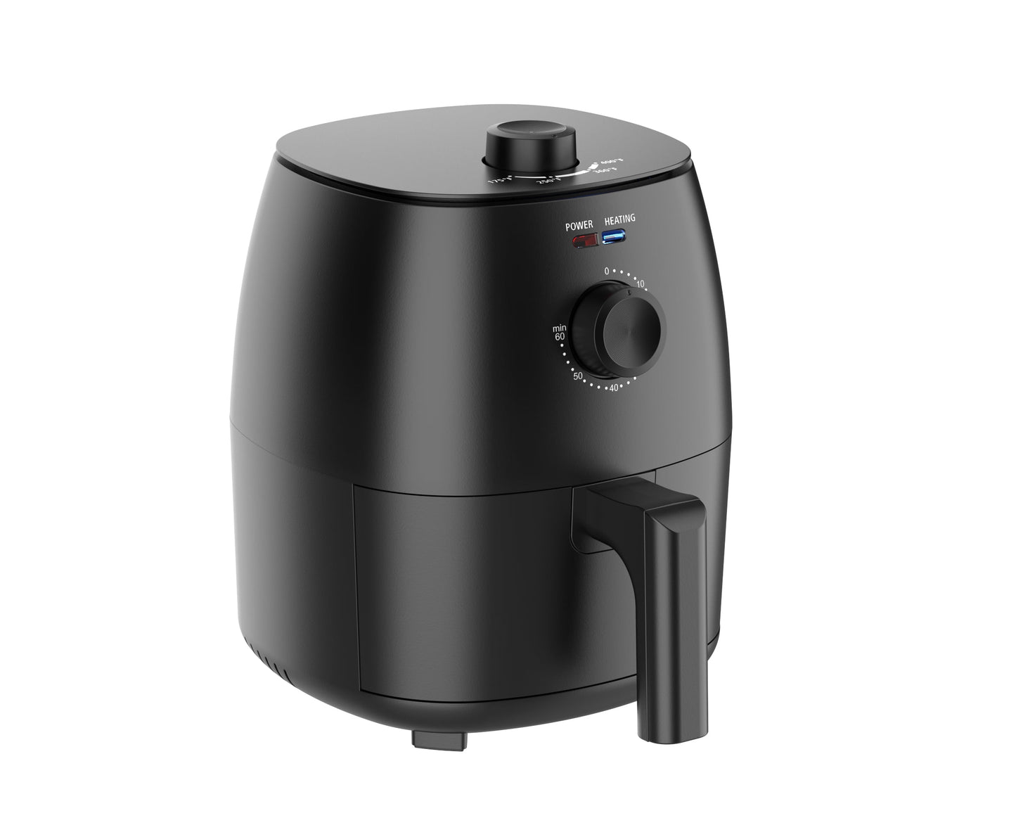 Mainstays 2.2 Qt Air Fryer in Arctic Black with Non-Stick Basket
