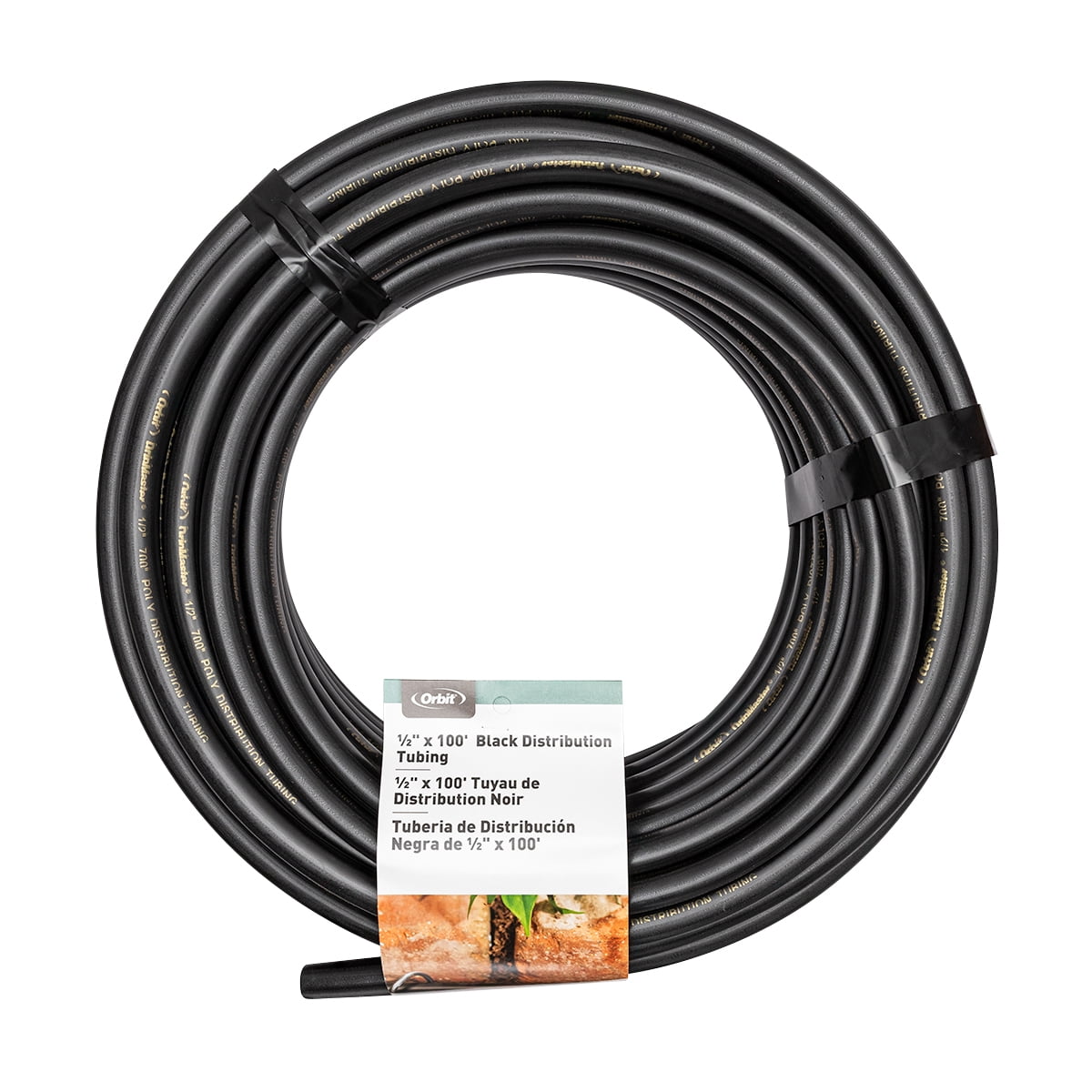 Raindrip 1/4 In. X 100 Ft. Black Vinyl Primary Drip Tubing 016010VT