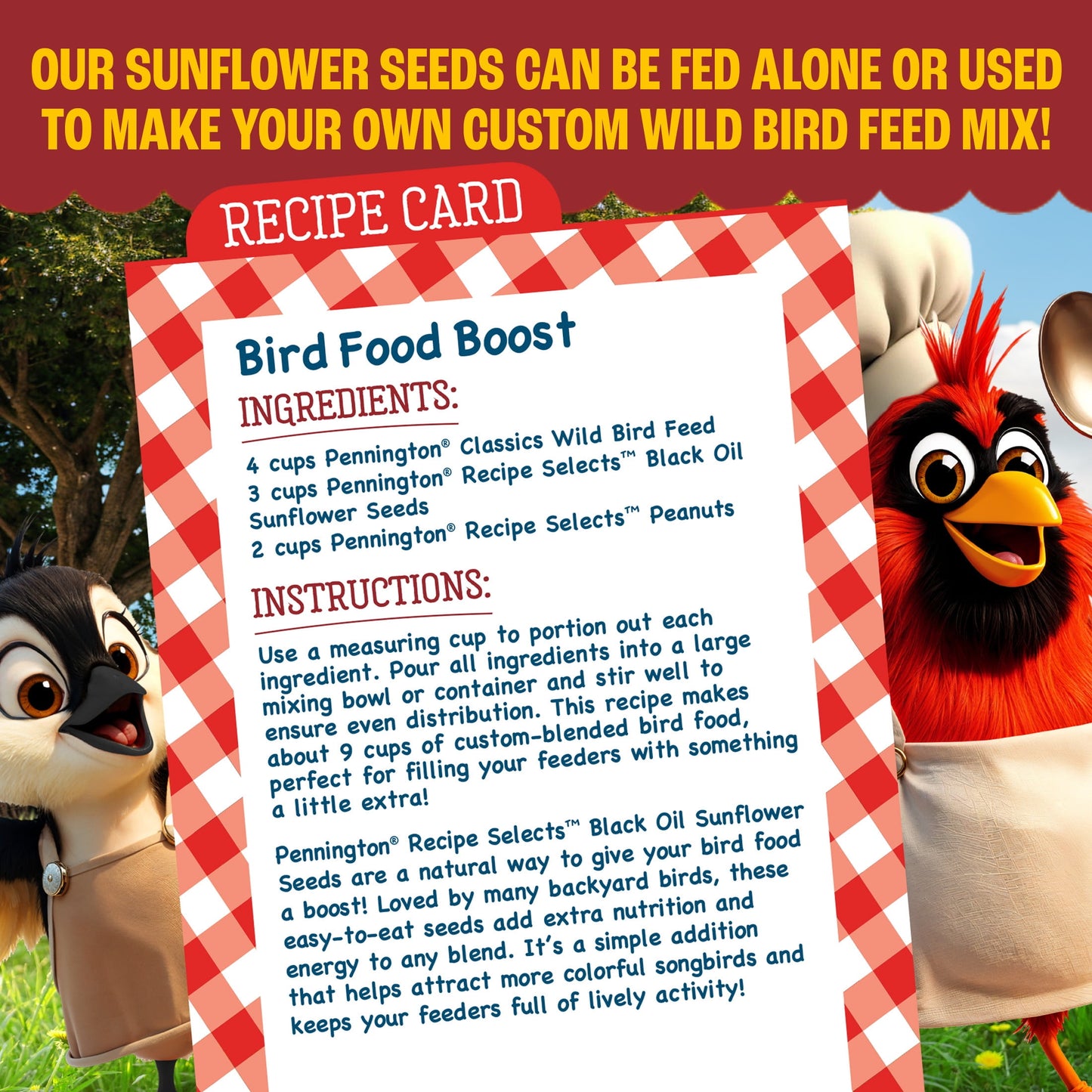 Pennington Recipe Selects Black Oil Sunflower Seed Dry Wild Bird Feed, Bird Food, 40 lb. Bag