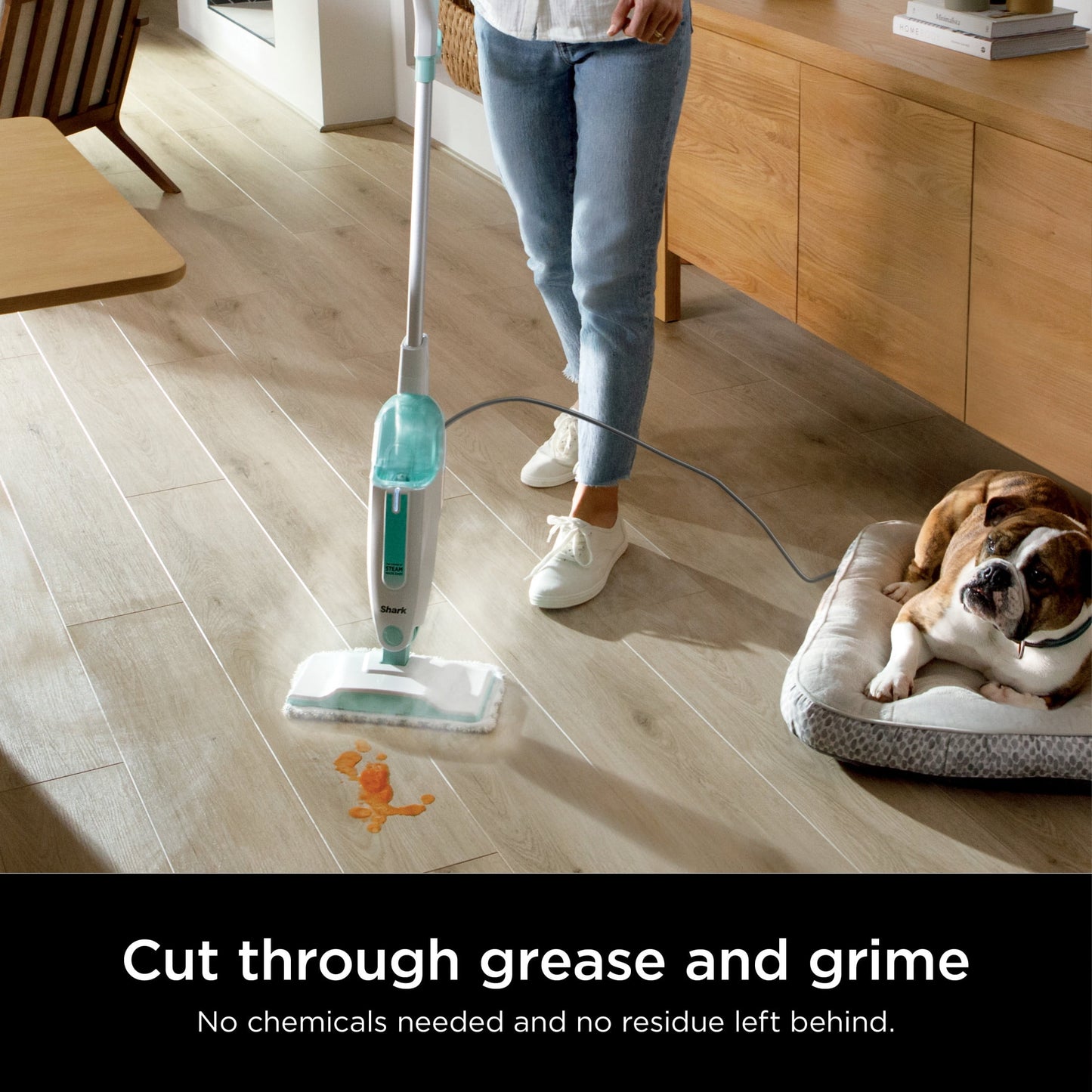 Shark Steam Mop, Corded, Chemical-Free Sanitization, XL Removable Water Tank, Lightweight & Compact, S1000WM