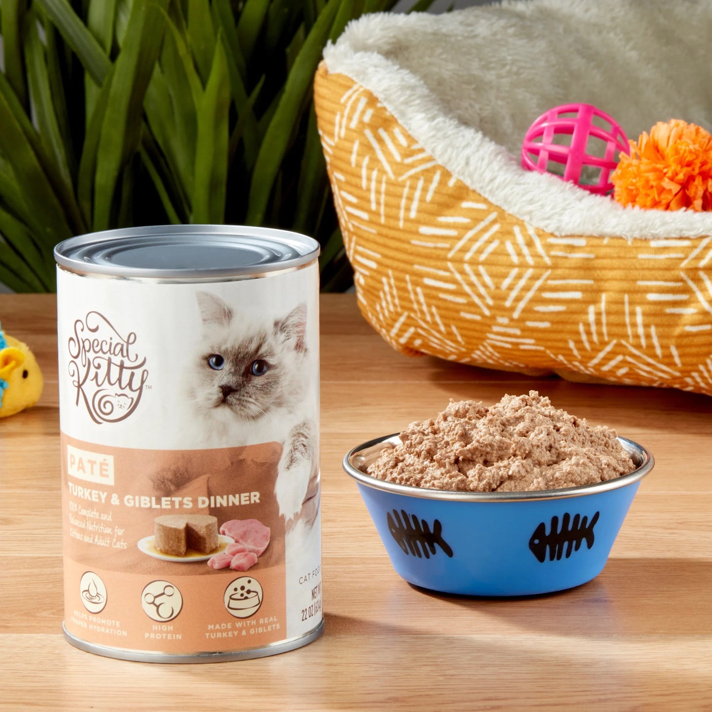 (24 pack) Special Kitty Turkey & Giblets Dinner Pate Wet Cat Food, 22 oz Can