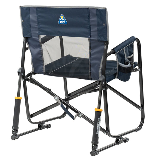 GCI Outdoor Freestyle Rocker XL Oversized Foldable Rocking Camp Chair, Indigo