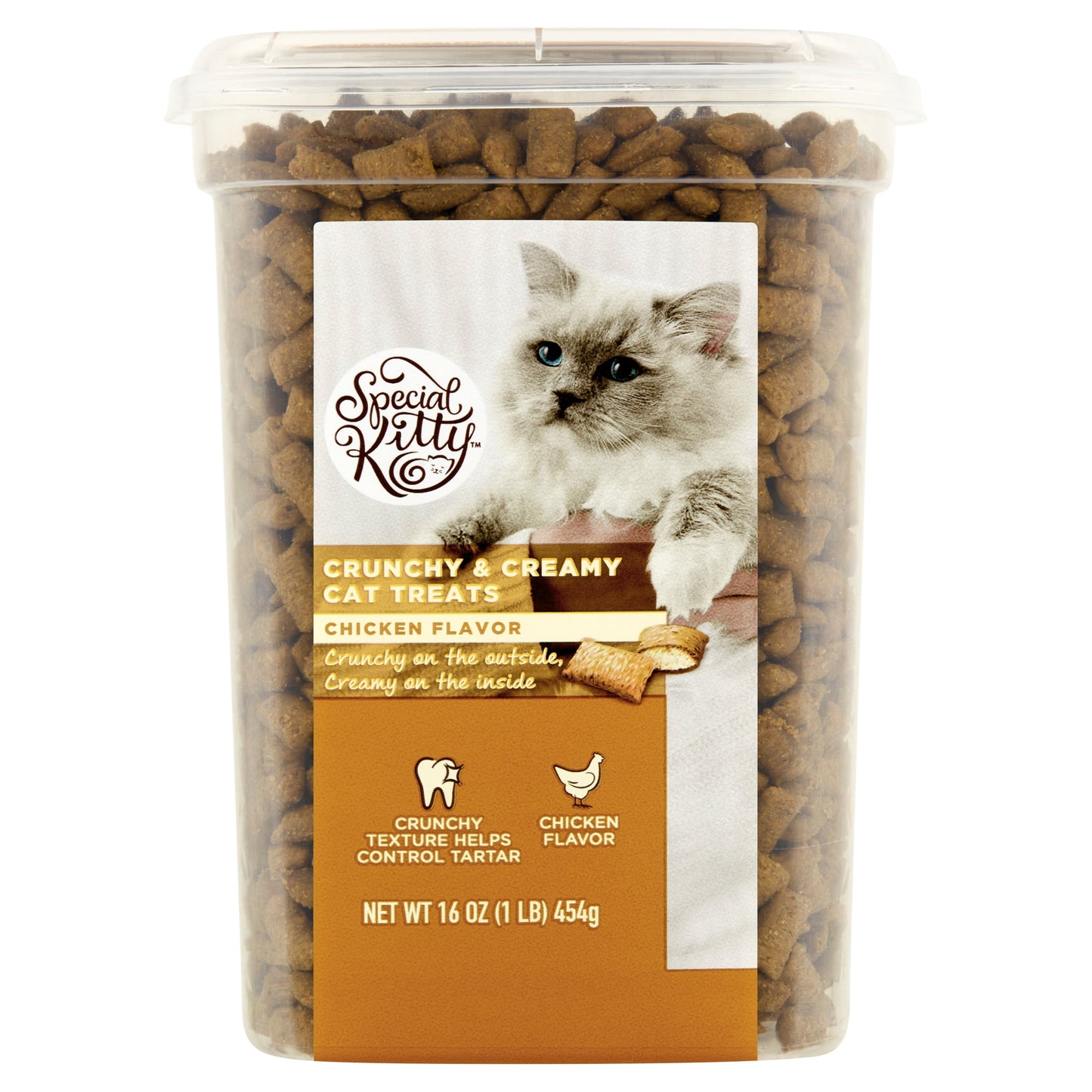 (6 pack) Special Kitty Crunchy & Creamy Cat Treats Chicken Flavor, 16 oz