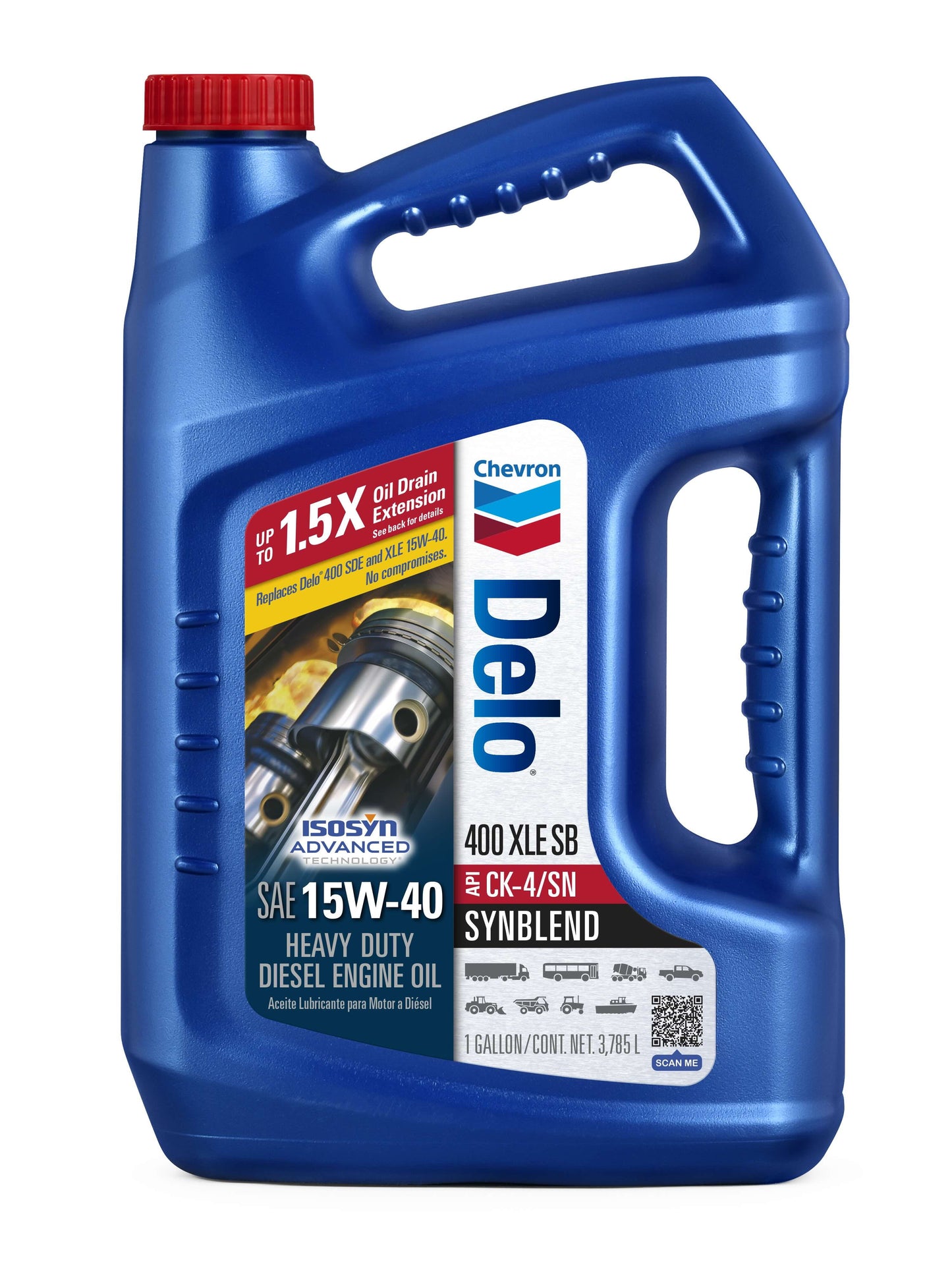 (2 pack) Delo 400 XLE SB Synthetic Blend SAE 15W-40 Heavy-Duty Diesel Motor Oil 1 Gallon