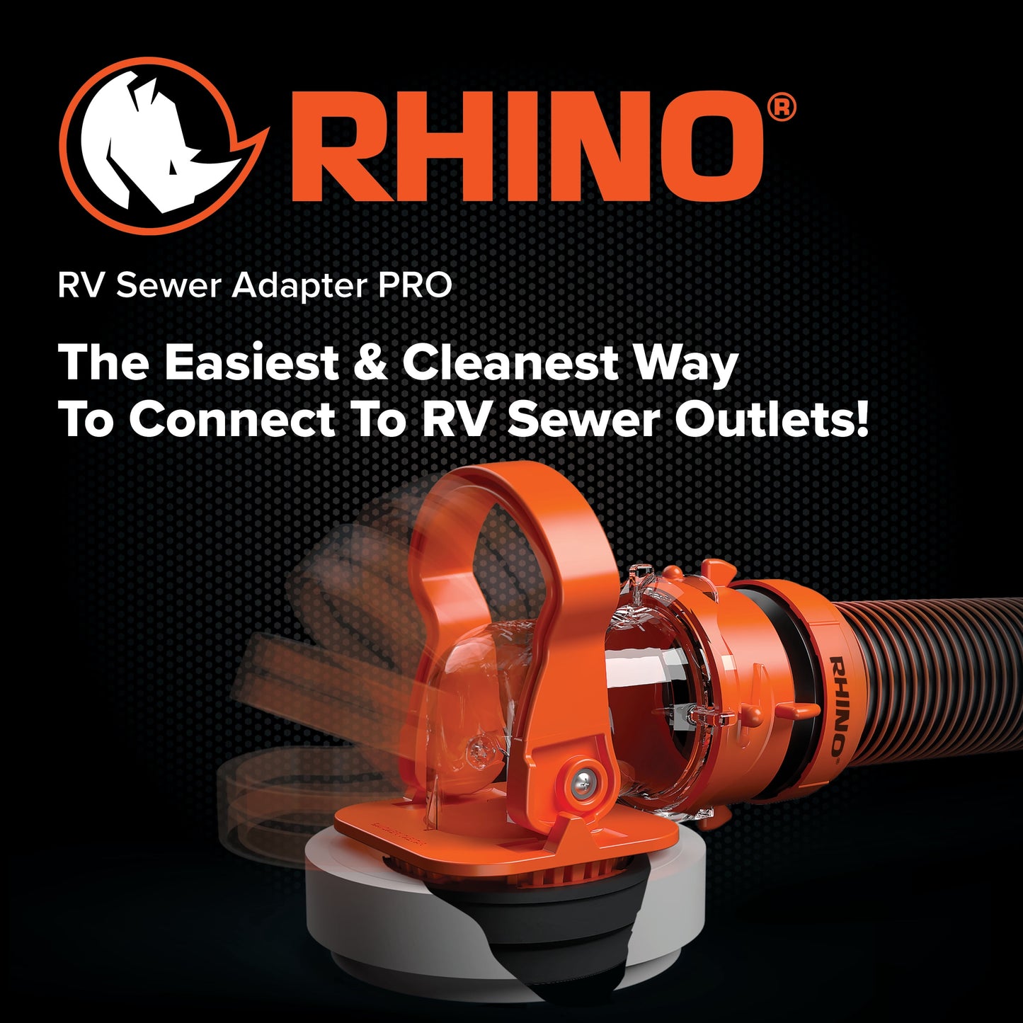 Camco Rhino RV Sewer Hose Elbow with Drain Lock Adapter for Camping, 1 Pack - Orange (39730)