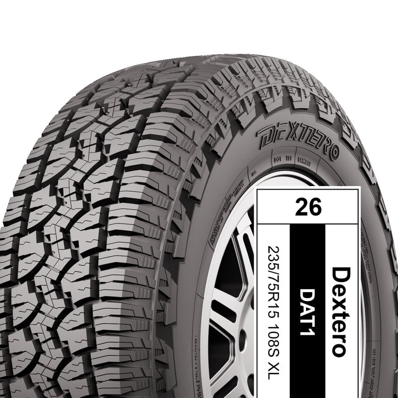 Dextero DAT1 All Terrain 235/75R15 108S All Season Tires, Fits 2007-08 Toyota Tundra Limited, SUV