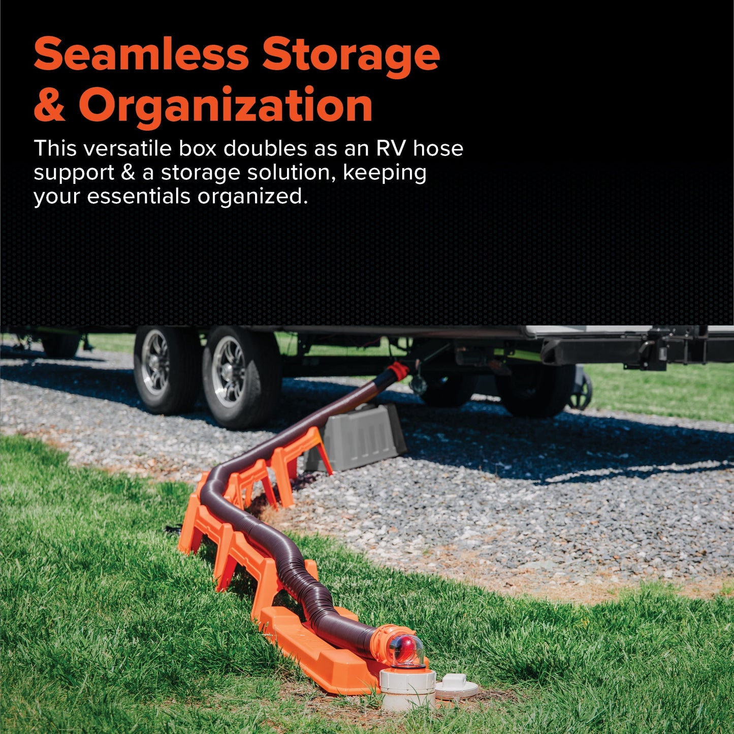 Camco Rhino 12-Piece RV Sewer Kit, 20-ft Sewer Hose & Storage Box, Orange