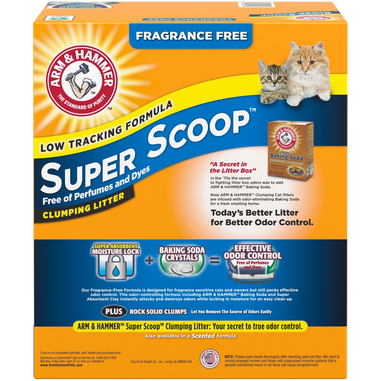 (3 pack) ARM & HAMMER Super Scoop Fragrance Free Clumping Clay Cat Litter, 40 lb