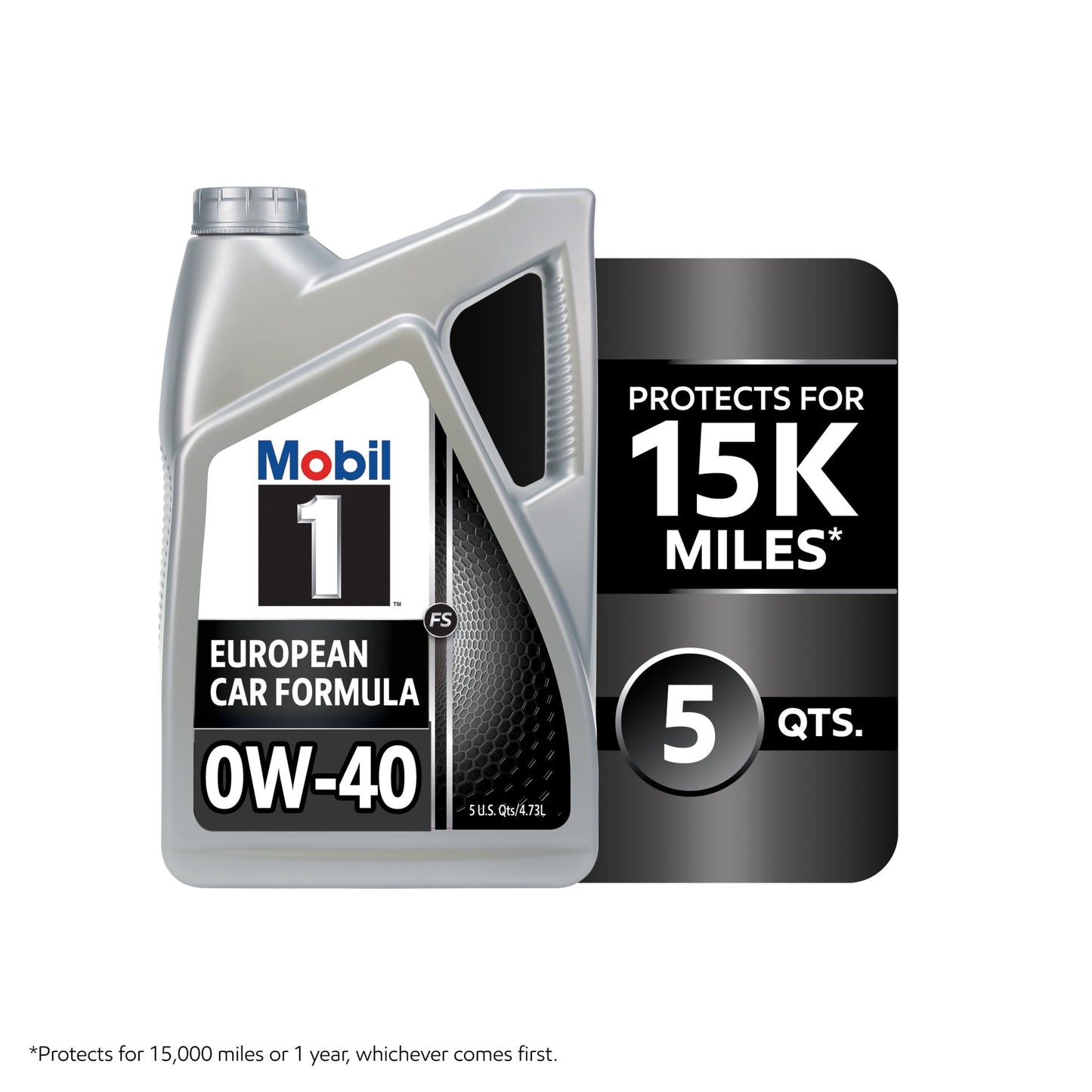 Mobil 1 FS European Car Formula Full Synthetic Motor Oil 0W-40, 5 Quart