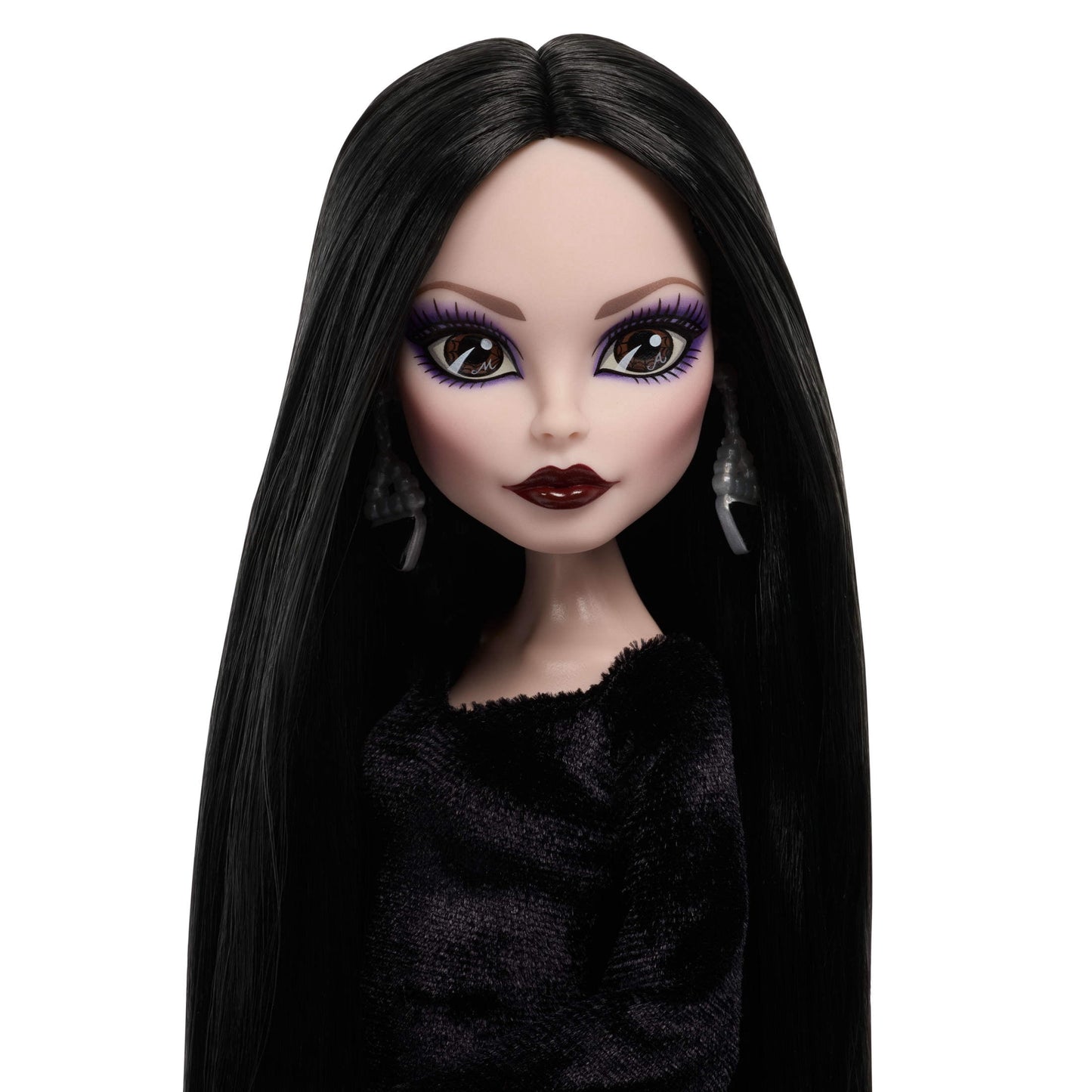 Monster High x Wednesday Collectible Doll, Morticia Addams in Black Velvet Dress