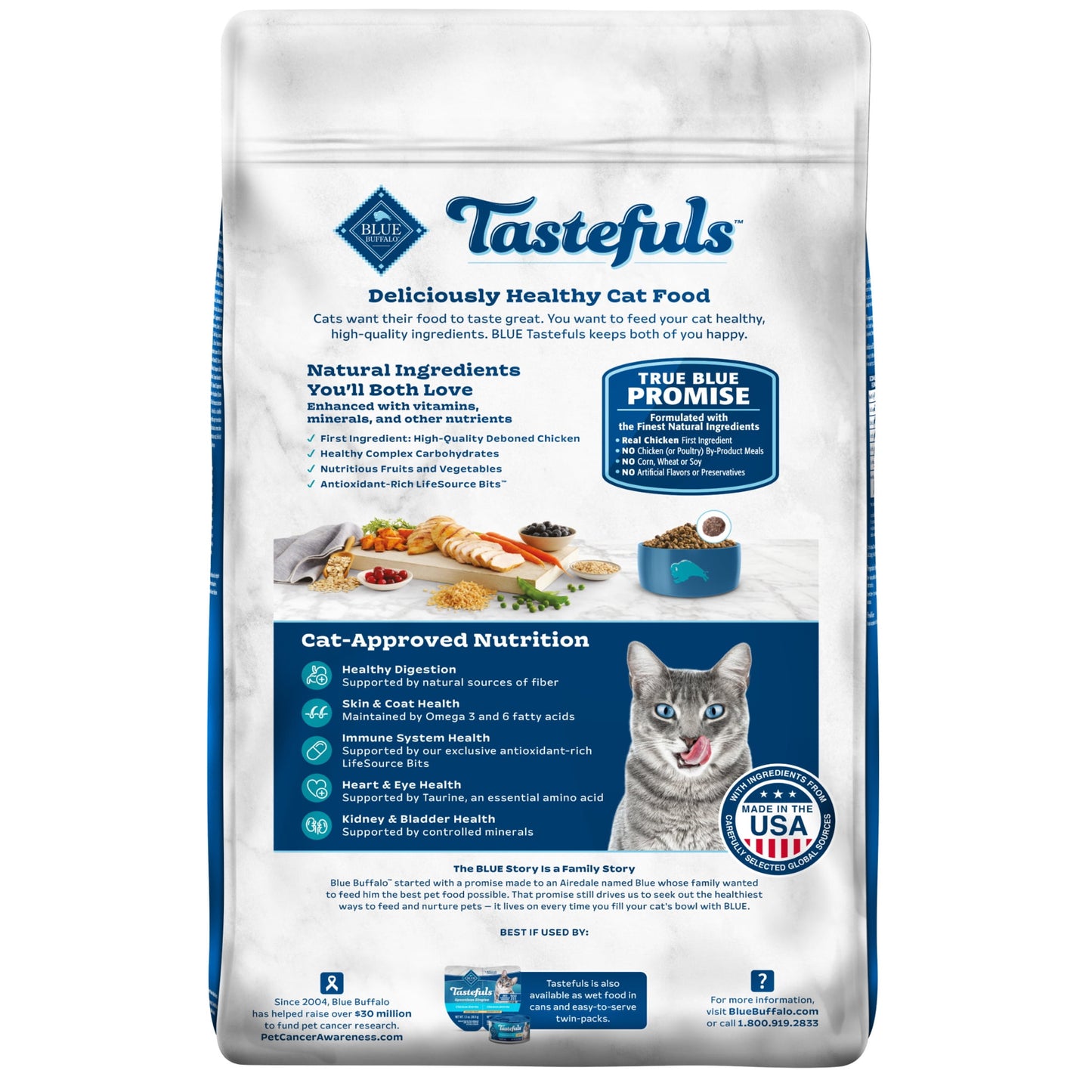 Blue Buffalo Tastefuls Dry Cat Food, Active Adult Cat, Chicken and Brown Rice, 15-lb. Bag