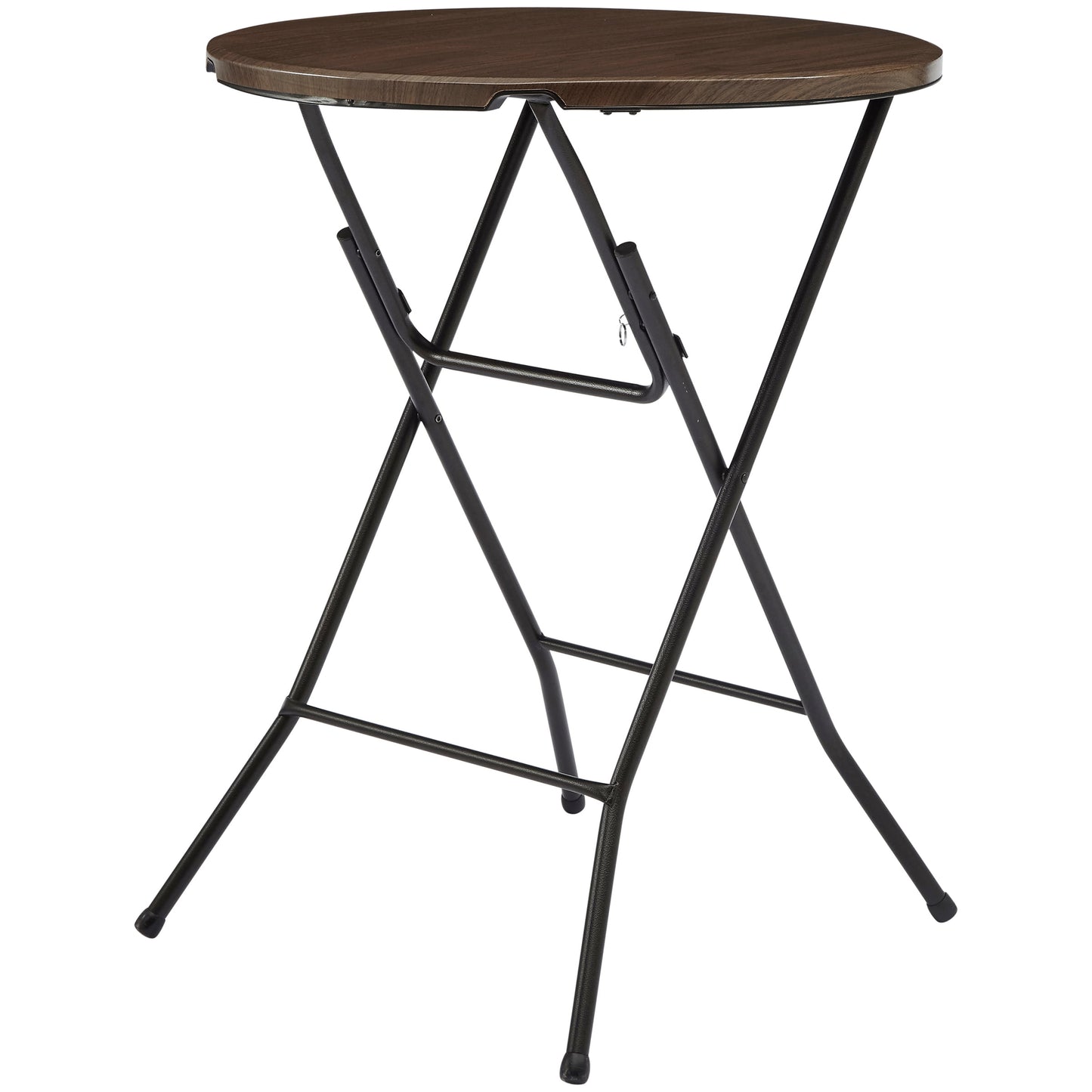 Mainstays 31" Round High-Top Cocktail Folding Table, Walnut