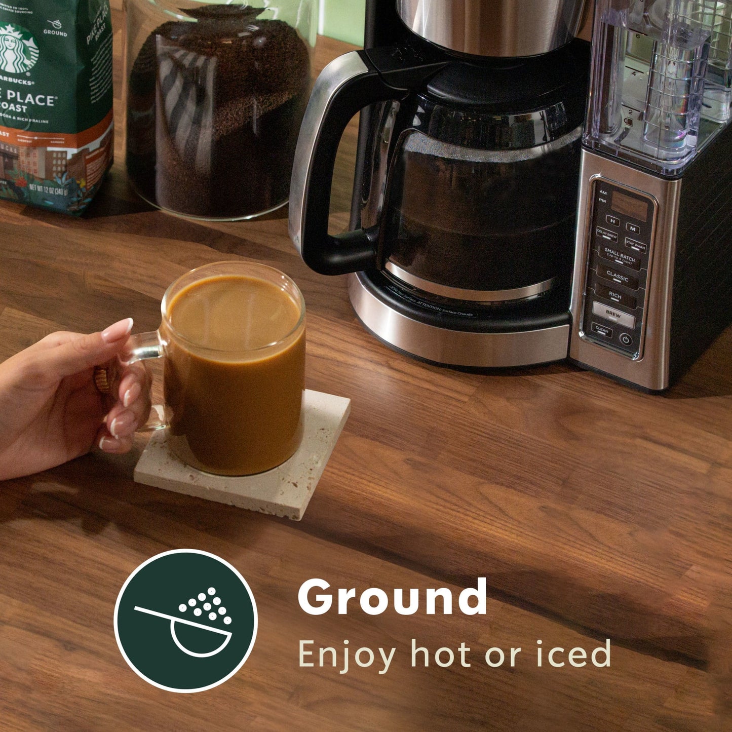 Starbucks Maple Pecan, Ground Coffee, Flavored Roast Hot or Iced Coffee, 17 oz