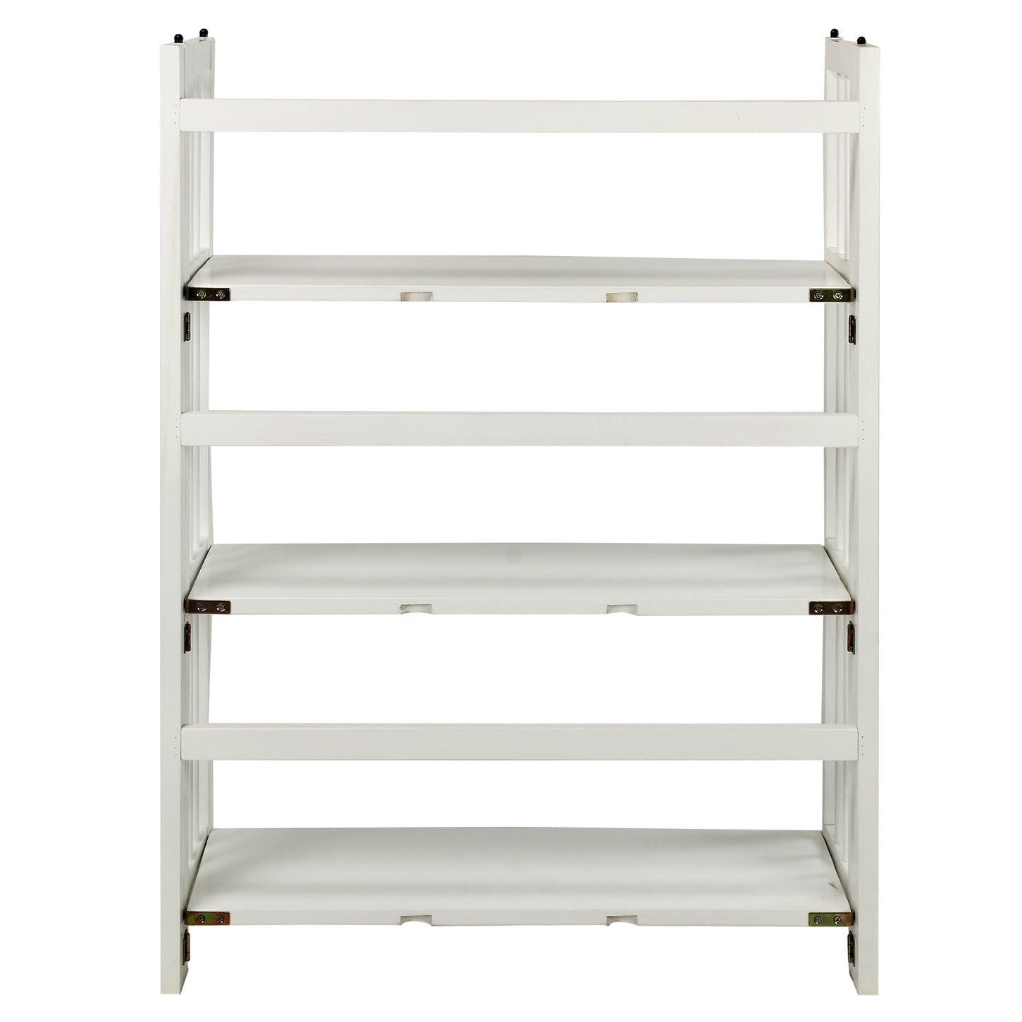 3-Shelf Folding Stackable Bookcase 27.5" Wide-White
