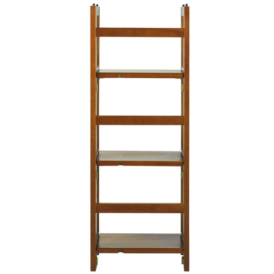 Casual Home 3 Shelf 14 Inch Folding Office Wood Furniture Bookcase, Honey Oak