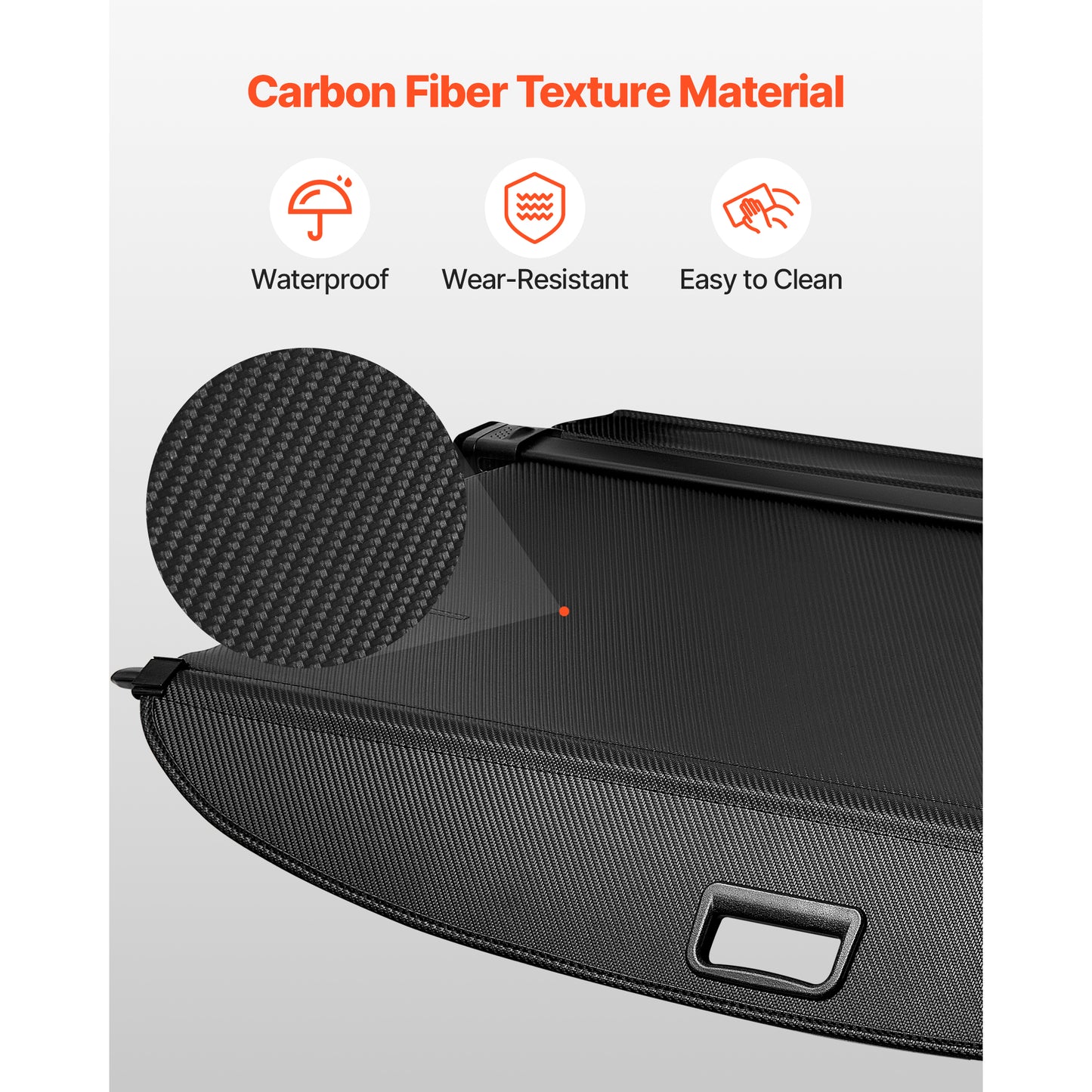 KFFKFF Retractable Cargo Cover, Carbon Fiber Texture Trunk Shield, Privacy Protection Shade, Seamless Installation, Extended Design for GMC Terrain & Chevrolet Equinox 2018-2024 5-Seater