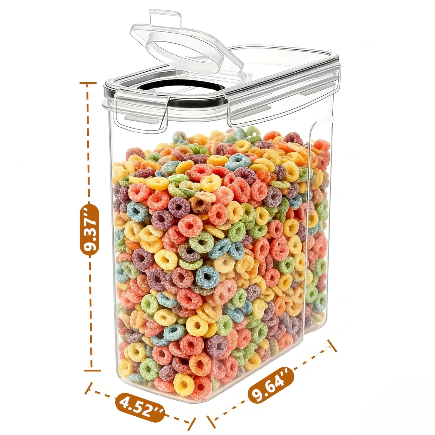Cereal Container, Food Storage Containers with Lids Airtight Plastic Cereal Keeper Dispenser for Kitchen Pantry, 135 fl oz