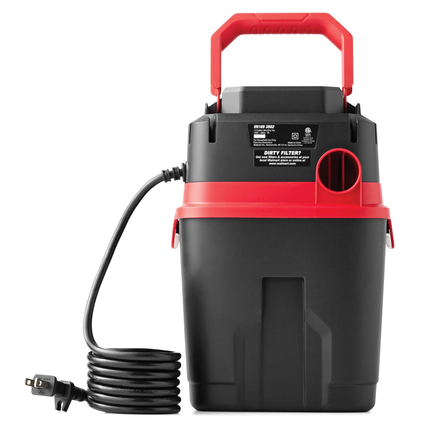 Hyper Tough 1.5gal 2 HP Wet/Dry Vacuum VH105 3502