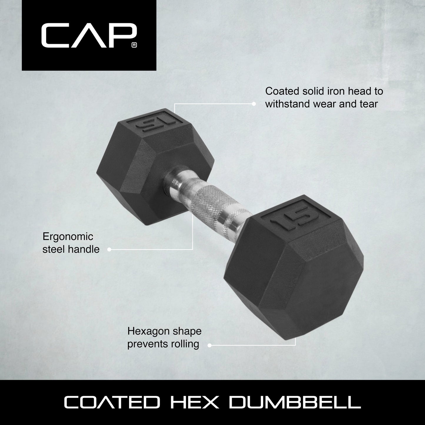 (2 pack) CAP Barbell Coated Hex Dumbbell, Single 40 lbs