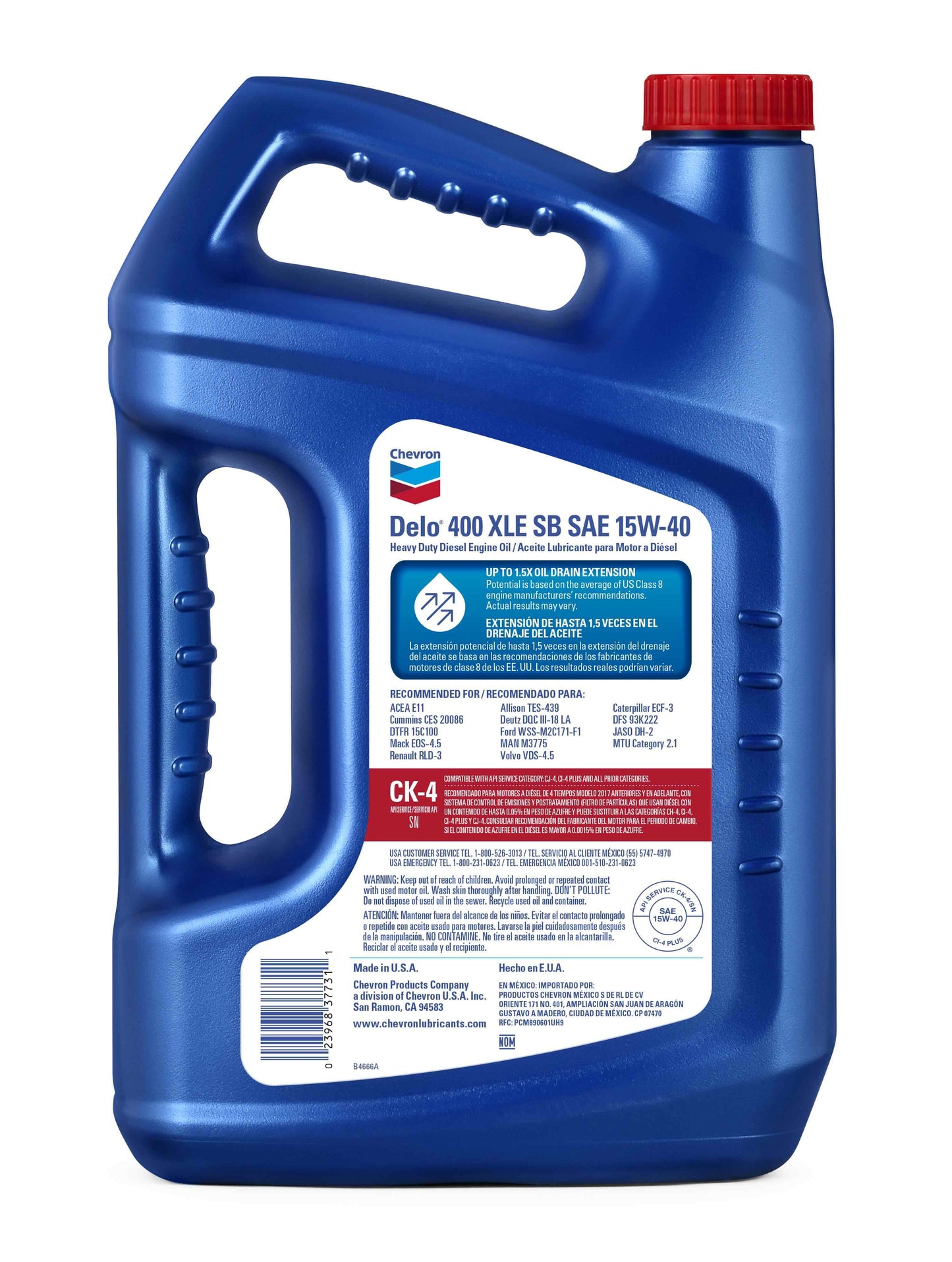 (2 pack) Delo 400 XLE SB Synthetic Blend SAE 15W-40 Heavy-Duty Diesel Motor Oil 1 Gallon