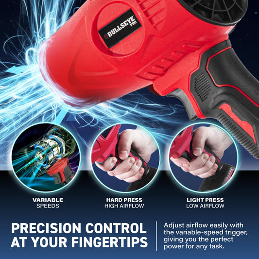 Bullseye Blower Rechargeable Cordless Leaf Dust Air Blaster 21,000 RPM with 20V Battery and Charger