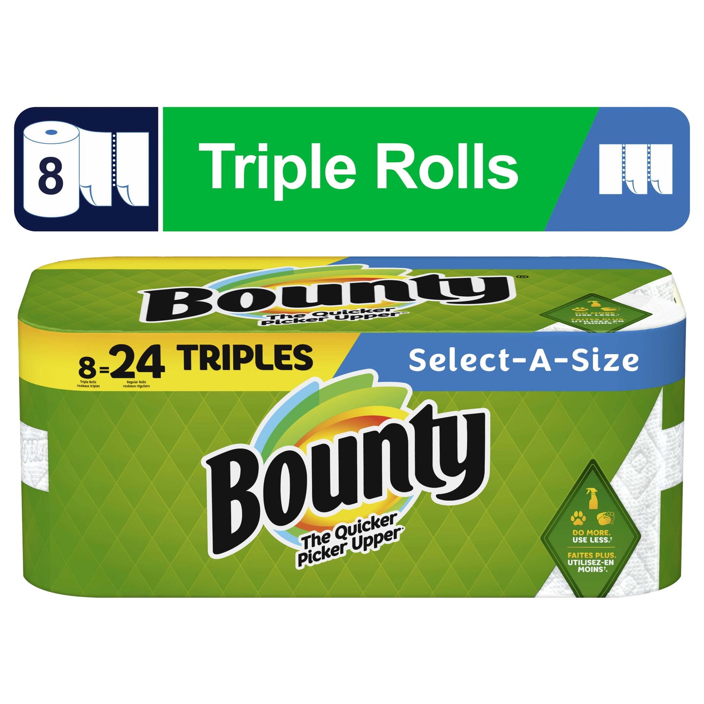 Bounty Select-a-Size Paper Towels, 12 Double Rolls, White