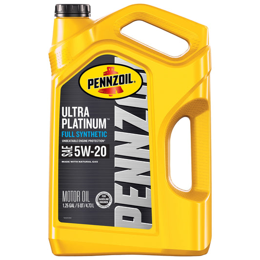 (2 pack) Pennzoil Ultra Platinum Full Synthetic 5W-20 Motor Oil, 5 Quart