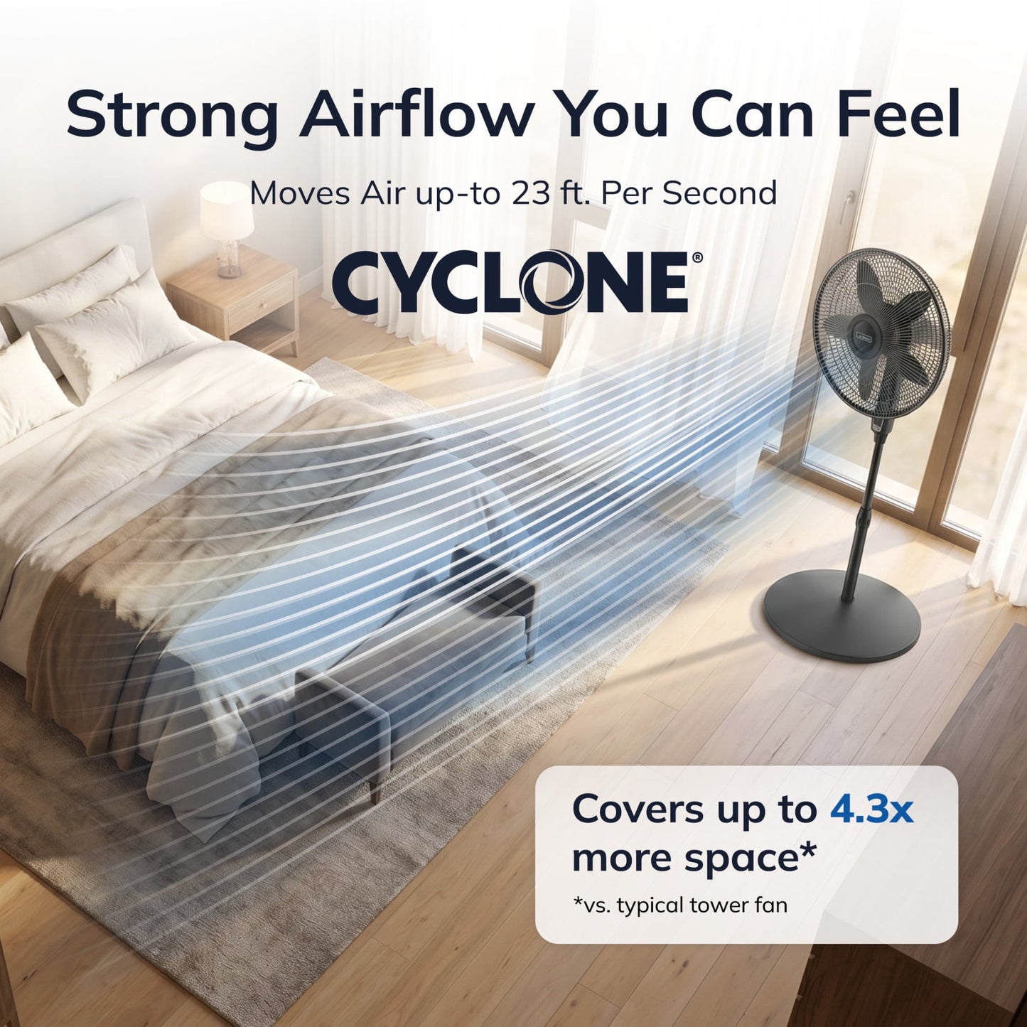 Lasko Cyclone Max 18" 4-Speed Oscillating, Remote, Adjustable Height Pedestal Fan S18605