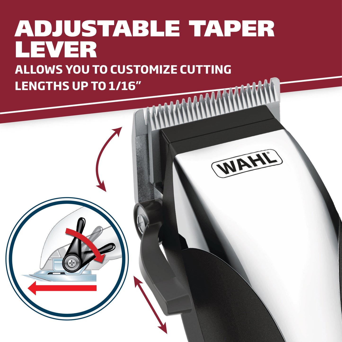 Wahl Chrome Pro, Corded Hair Clipper Kit for Men or Women, Black/Chrome - #9670-1201