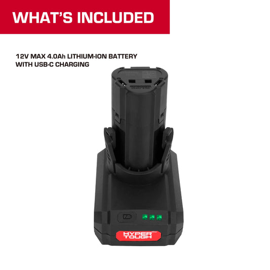 Hyper Tough 12V Lithium-Ion 4.0Ah Rechargeable Battery