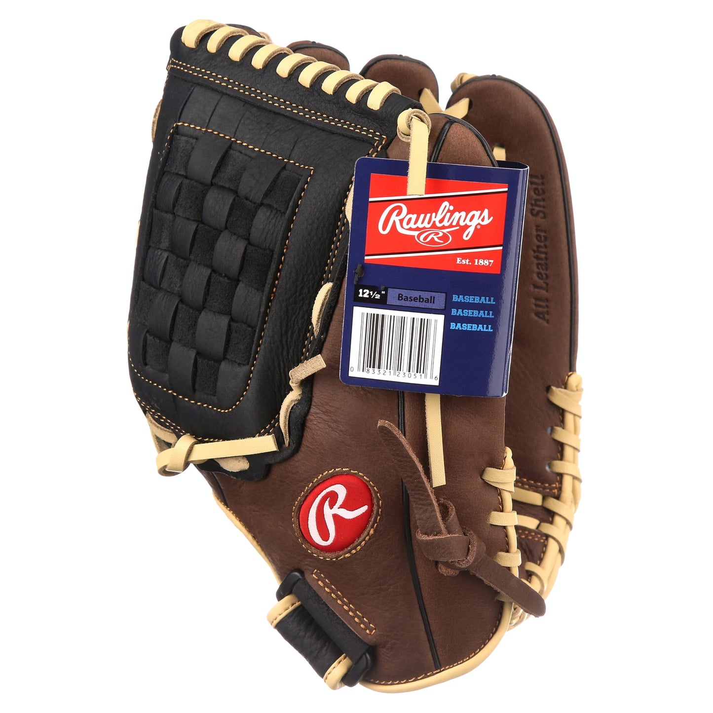 Rawlings | 12.5" RBG36 Recreational Baseball & Softball Glove | All-Leather Shell | Right Hand Throw