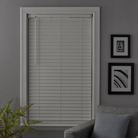 Better Homes & Gardens 2" Cordless Faux Wood Horizontal Blinds, Antique White, 47" W x 64" L